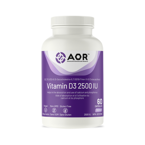 AOR Vitamin D3 2500 IU 60 Capsules