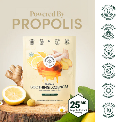 Beekeeper's Naturals Propolis Lozenges Lemon Ginger
