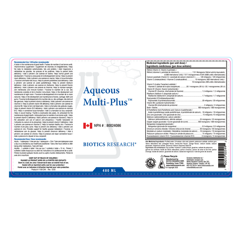 Biotics Research Aqueous Multi-Plus Label