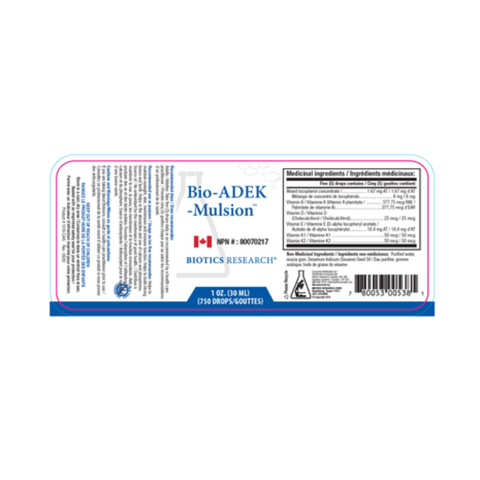 Biotics Research Bio-ADEK label