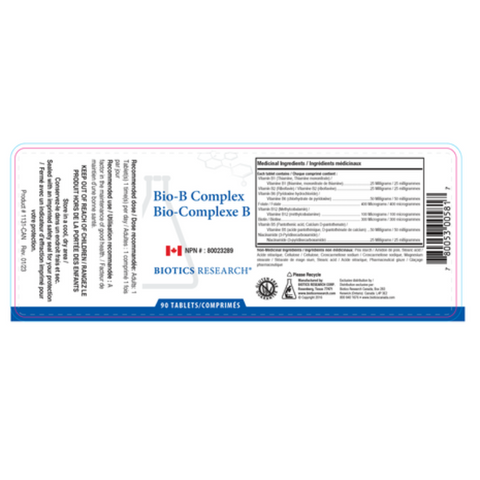 Biotics Research Bio-B Complex label