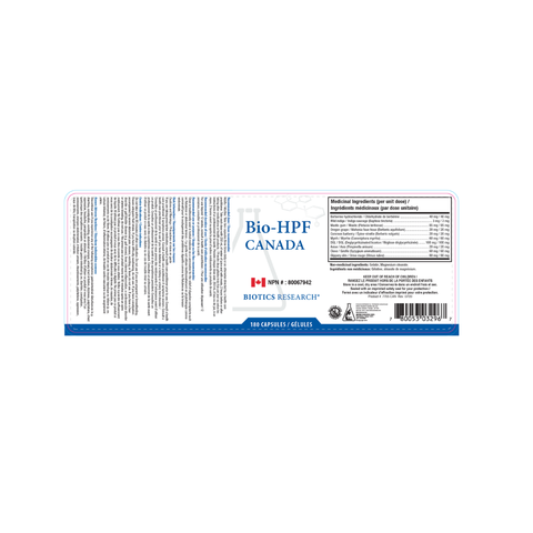 Biotics Research Bio-HPF (H-Pylori) Label