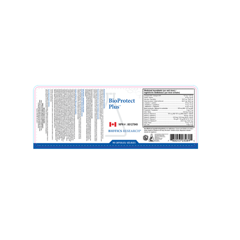Biotics Research BioProtect Plus Label