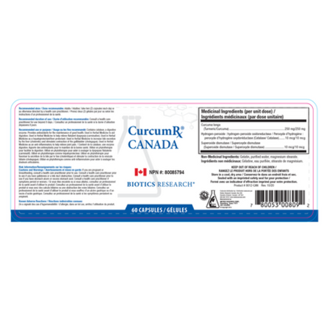 Biotics Research CurcumRx Label