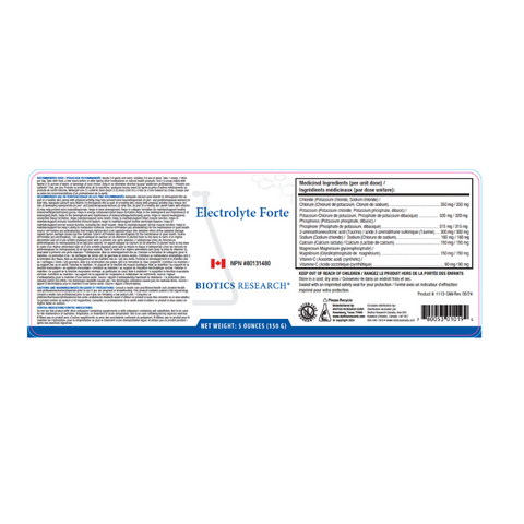 Biotics Research Electrolyte Forte Label