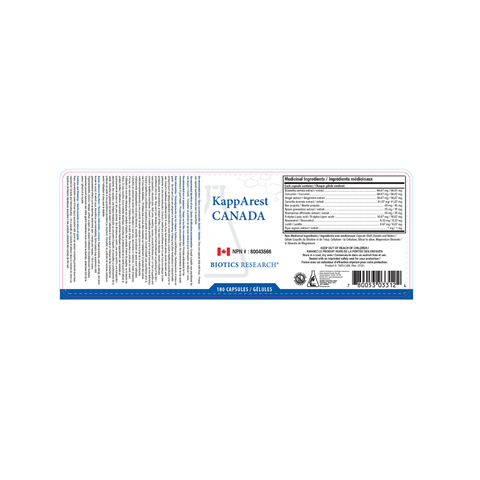 Biotics Research KappArest Label