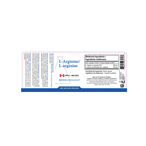 Biotics Research L-Arginine Label