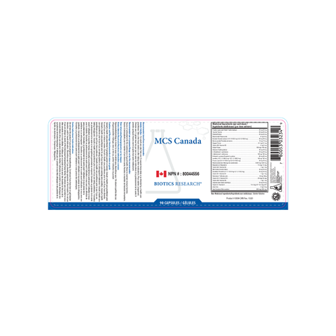 Biotics Research MCS CANADA (Metabolic Clearing Support) Label