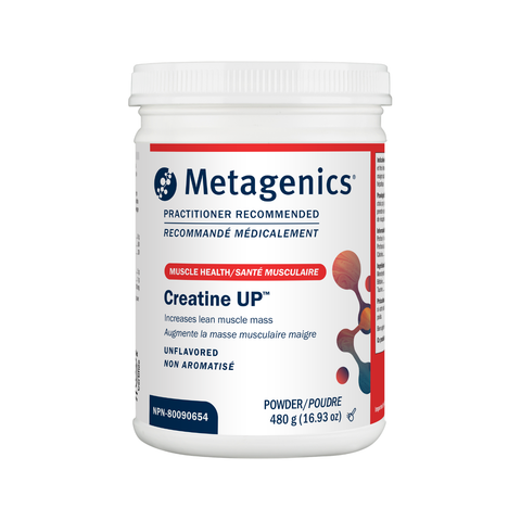 Metagenics Creatine UP powder container on a white background