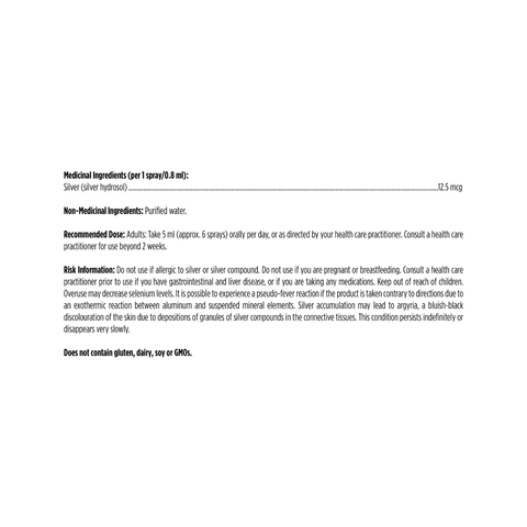 Designs For Health SilverPure Spray Ingredient List