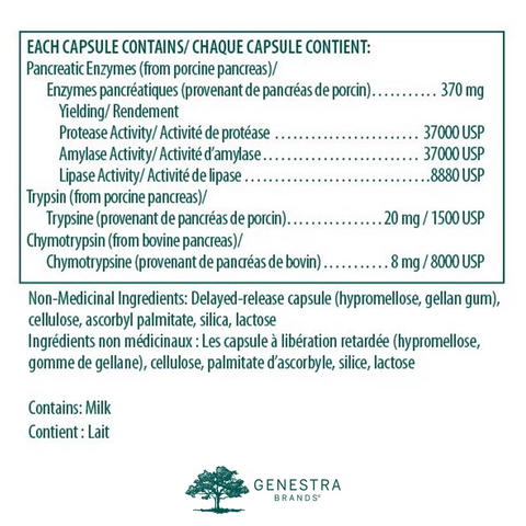 Genestra Pancreatin label