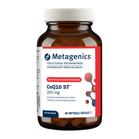 Metagenics CoQ10 ST supplement bottle on a white background