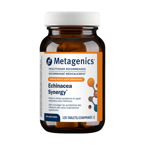 Metagenics Echinacea Synergy supplement bottle on a white background