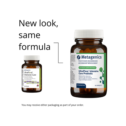 Metagenics UltraFlora® Intensive Care Probiotic new look, same formula