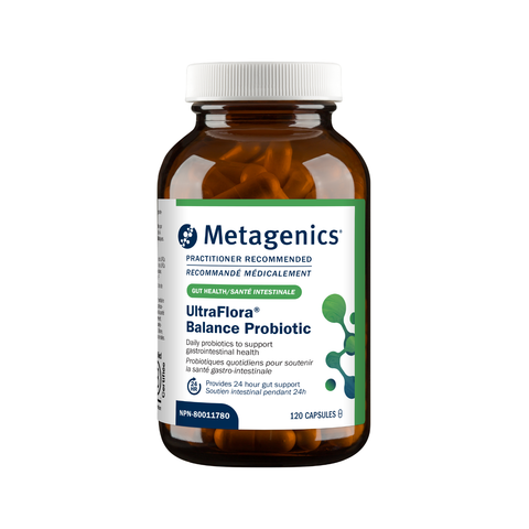 Metagenics UltraFlora Balance Probiotic bottle on a white background