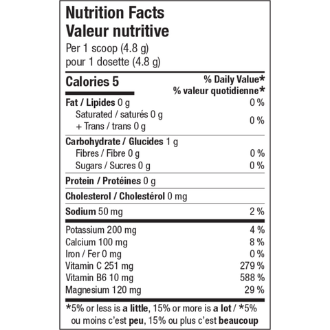 Vitazan Professional ElectroReplete Nutrition Facts