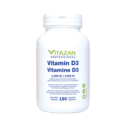 Vitazan Professional Vitamin D3 2500 IU 180 Capsules