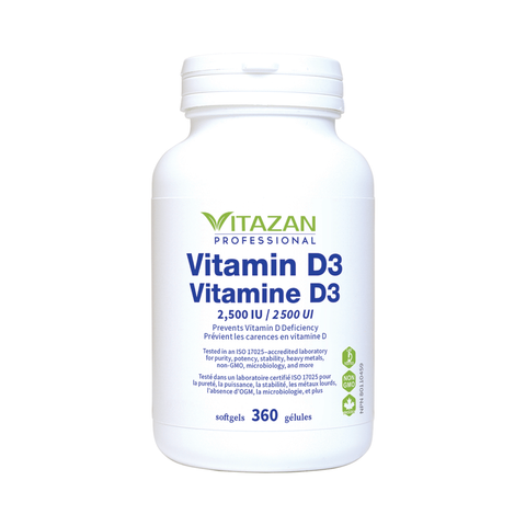 Vitazan Professional Vitamin D3 2500 IU 360 Softgels
