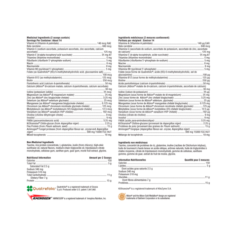 Xymogen FIT Food Lean Complete Vanilla Sugar & Stevia Free Ingredient List