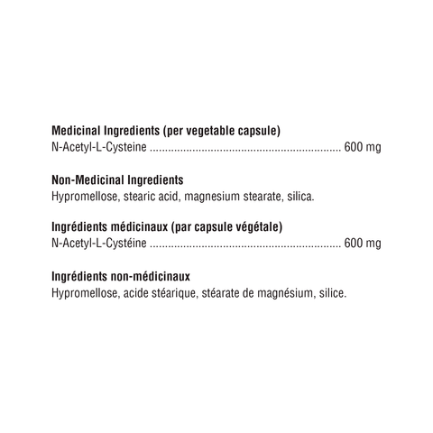 Xymogen NAC Ingredient List