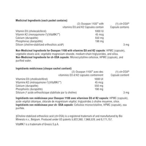 Xymogen OSAplex MK-7 Ingredient List