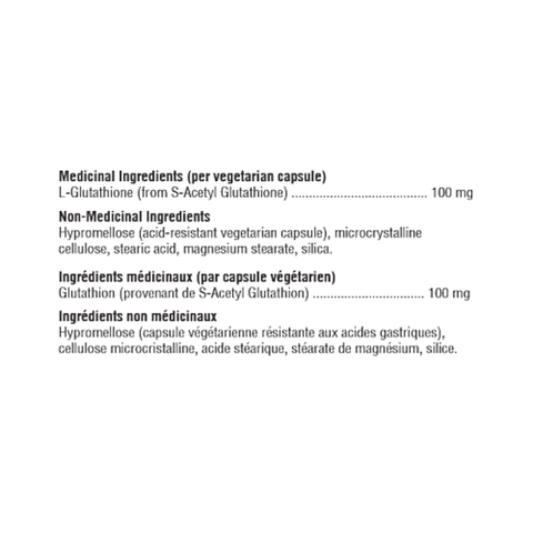 Xymogen S-Acetyl Glutathione Ingredient List