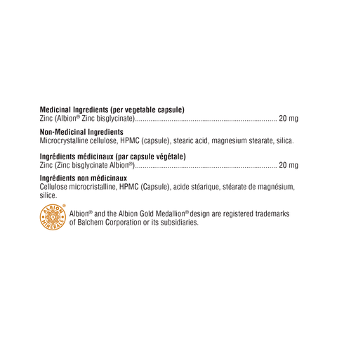 Xymogen Zinc Glycinate Ingredient List